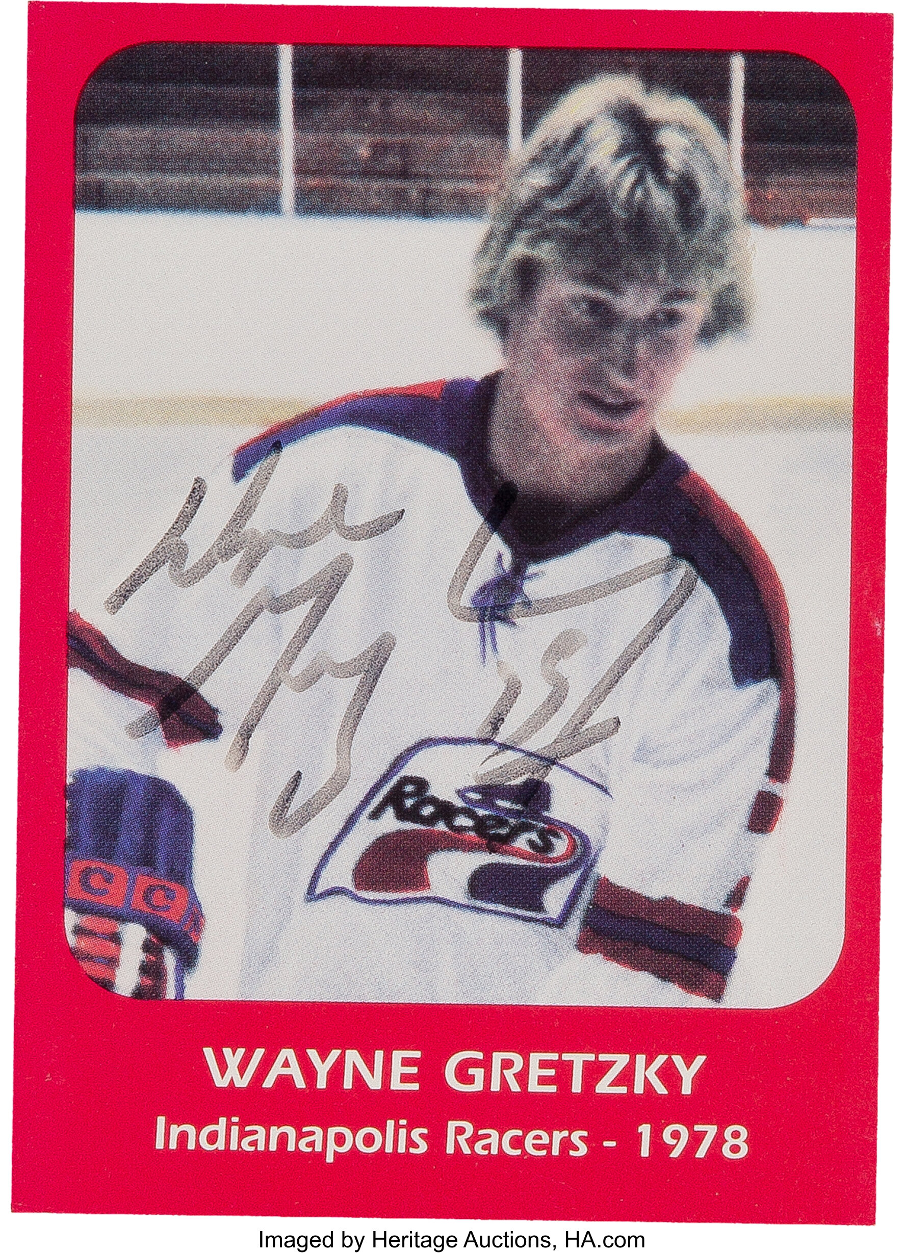 Wayne Gretzky Signed Indianapolis Racers Card. Hockey, Lot #42157