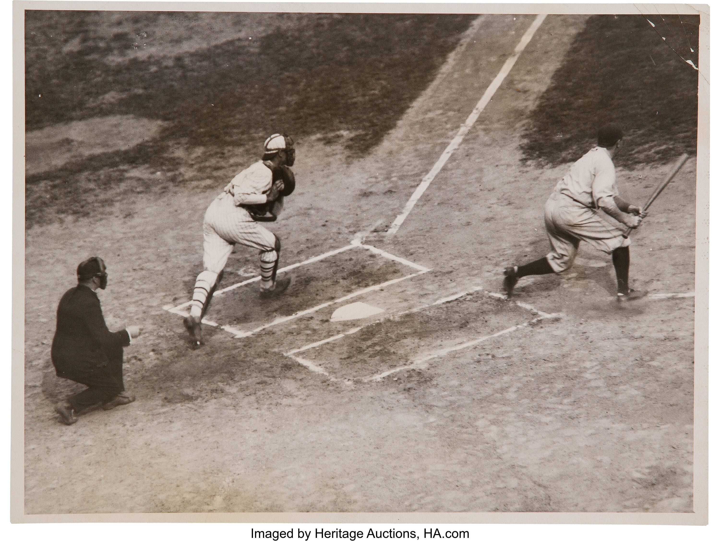 Lot Detail - 1922 Original News Service Photo of Babe Ruth in San