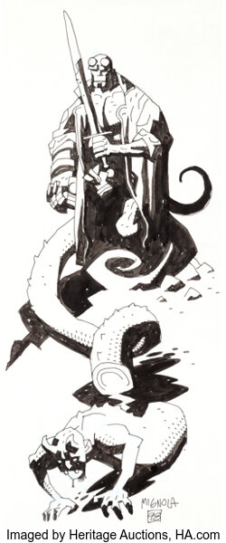 Mike Mignola Hellboy Illustration Original Art 1998 Original Lot 92149 Heritage Auctions