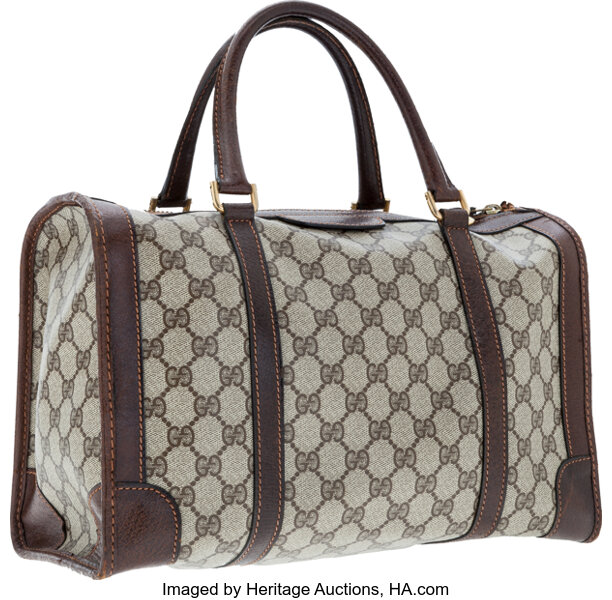 Sold at Auction: Vintage Gucci Travel Duffel Bag, Monogram Canvas