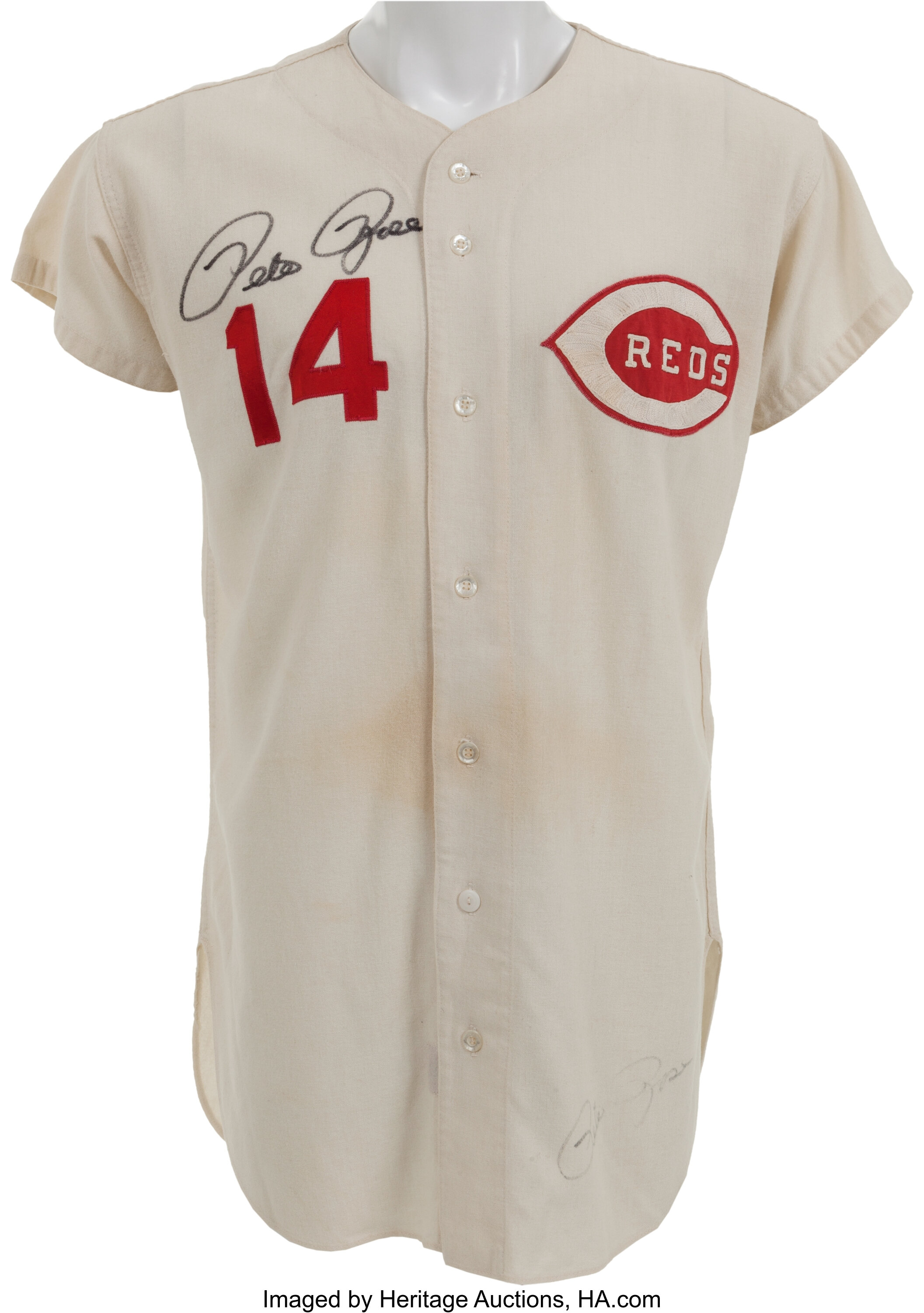 1971 Pete Rose Cincinnati Reds Game Worn Jersey - Possibly Worn In 1970  World Series (MEARS 9.5)