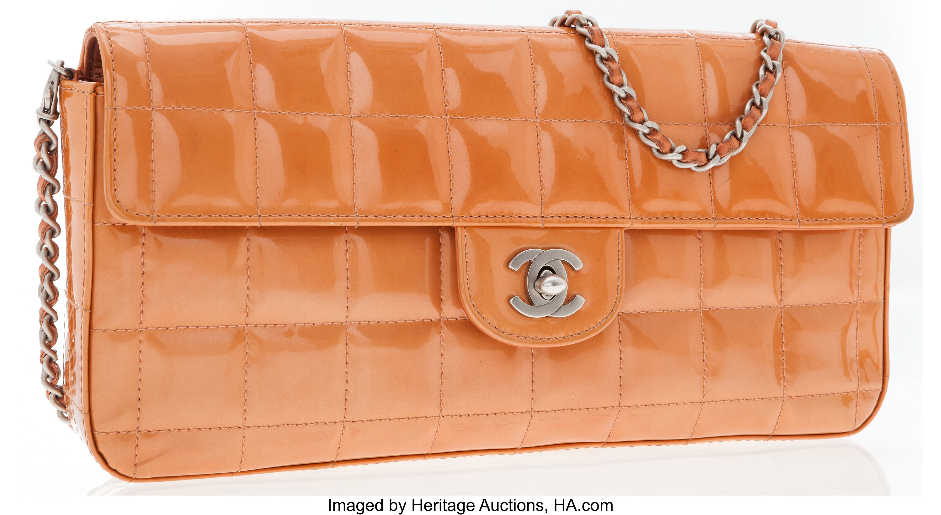 Chanel Orange Quilted Patent Leather Jumbo Classic Double Flap Bag at  1stDibs  chanel red patent leather bag, orange patent leather purse, patent  orange chanel bag