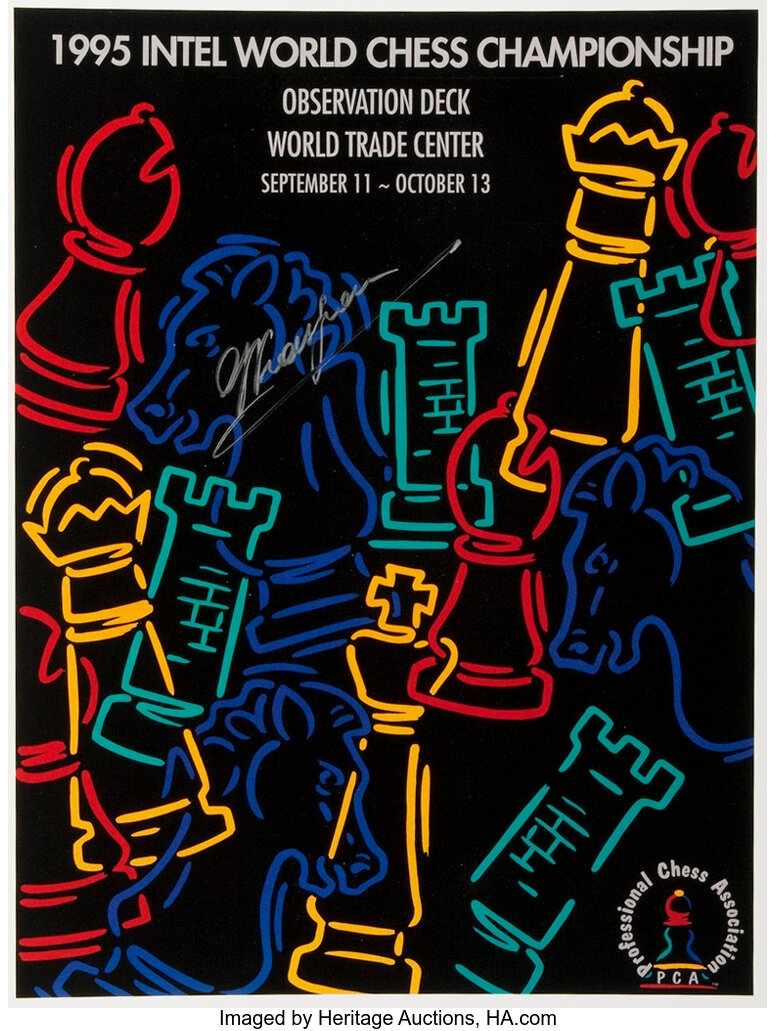 Garry Kasparov]. SIGNED. Program for the 1995 Intel World Chess