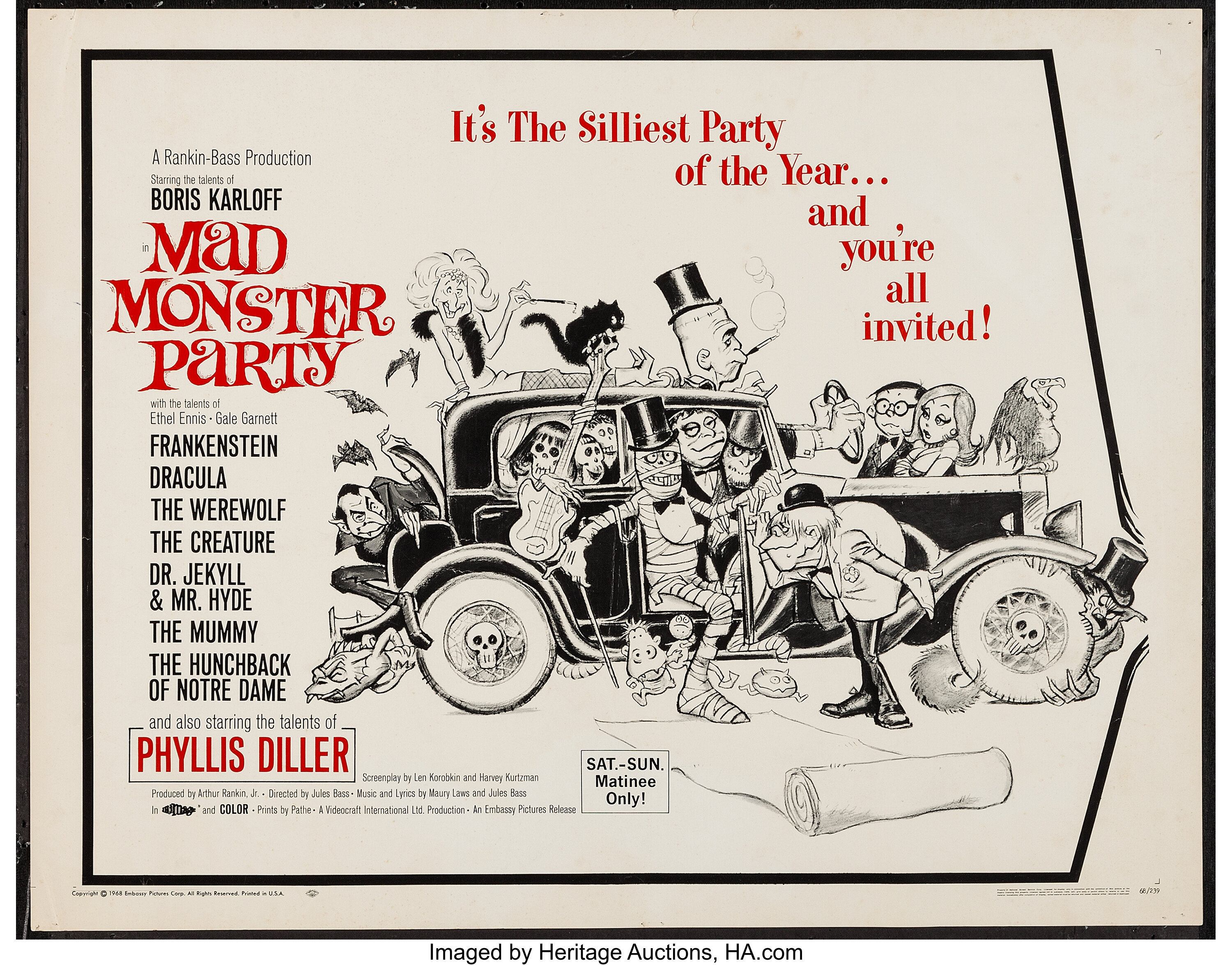 Mad Monster Party (Embassy, 1968). Half Sheet (22" X 28"). | Lot #51316