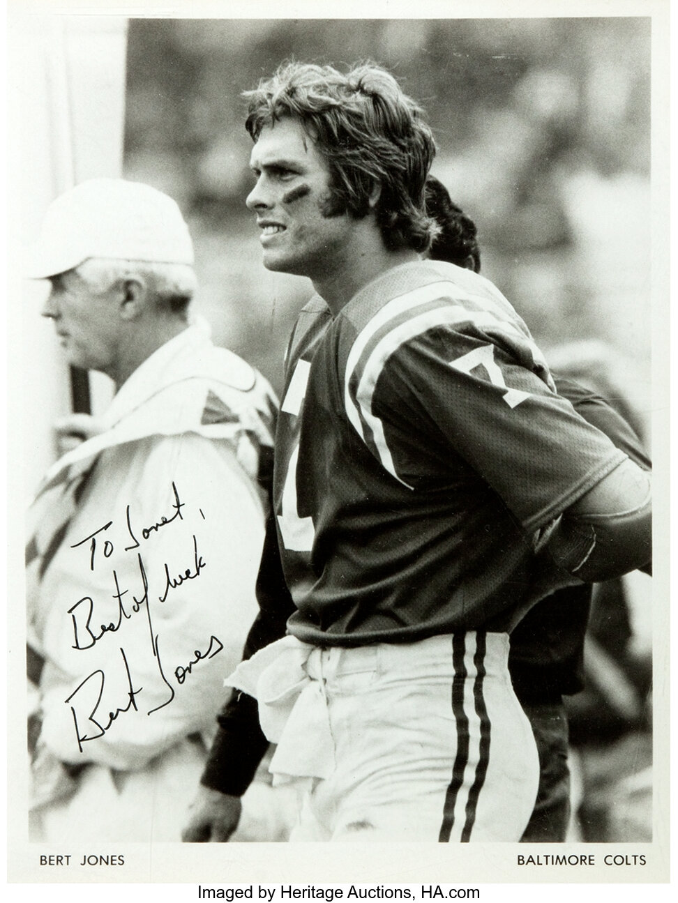 American Football]. Bert Jones Photograph Signed. Ca. 1976. Black, Lot  #93017