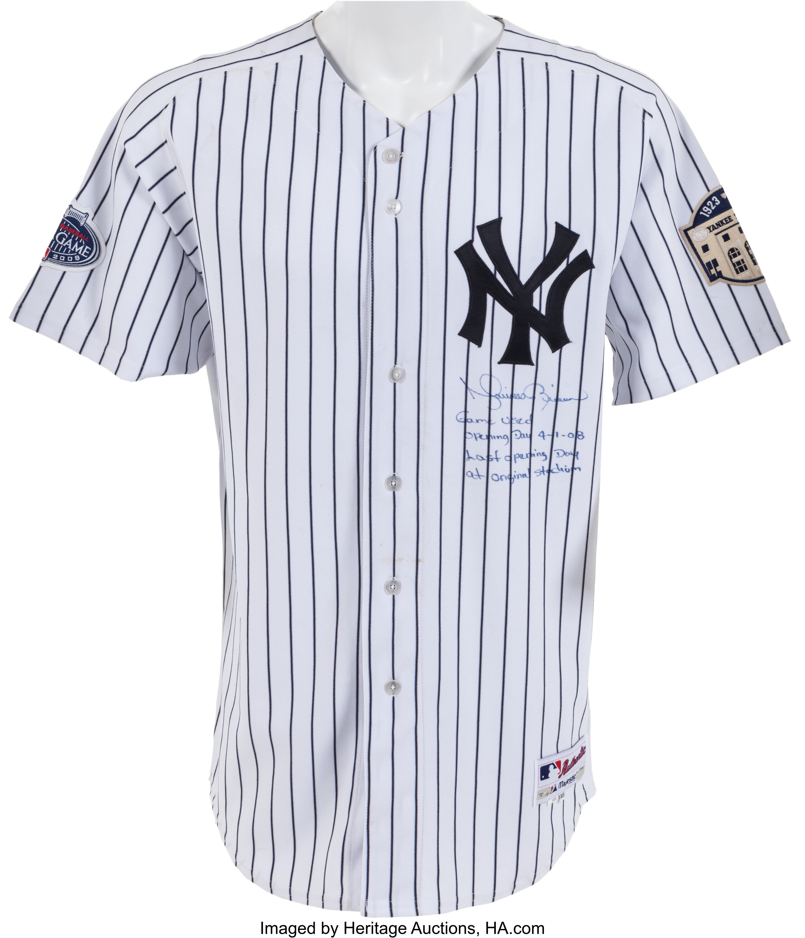 Mariano Rivera Autographed New York Yankees Jersey Inscribed Enter Sandman