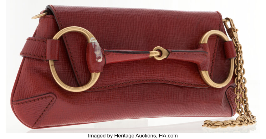 Gucci Red Leather Horsebit Clutch Bag. Luxury Accessories Bags