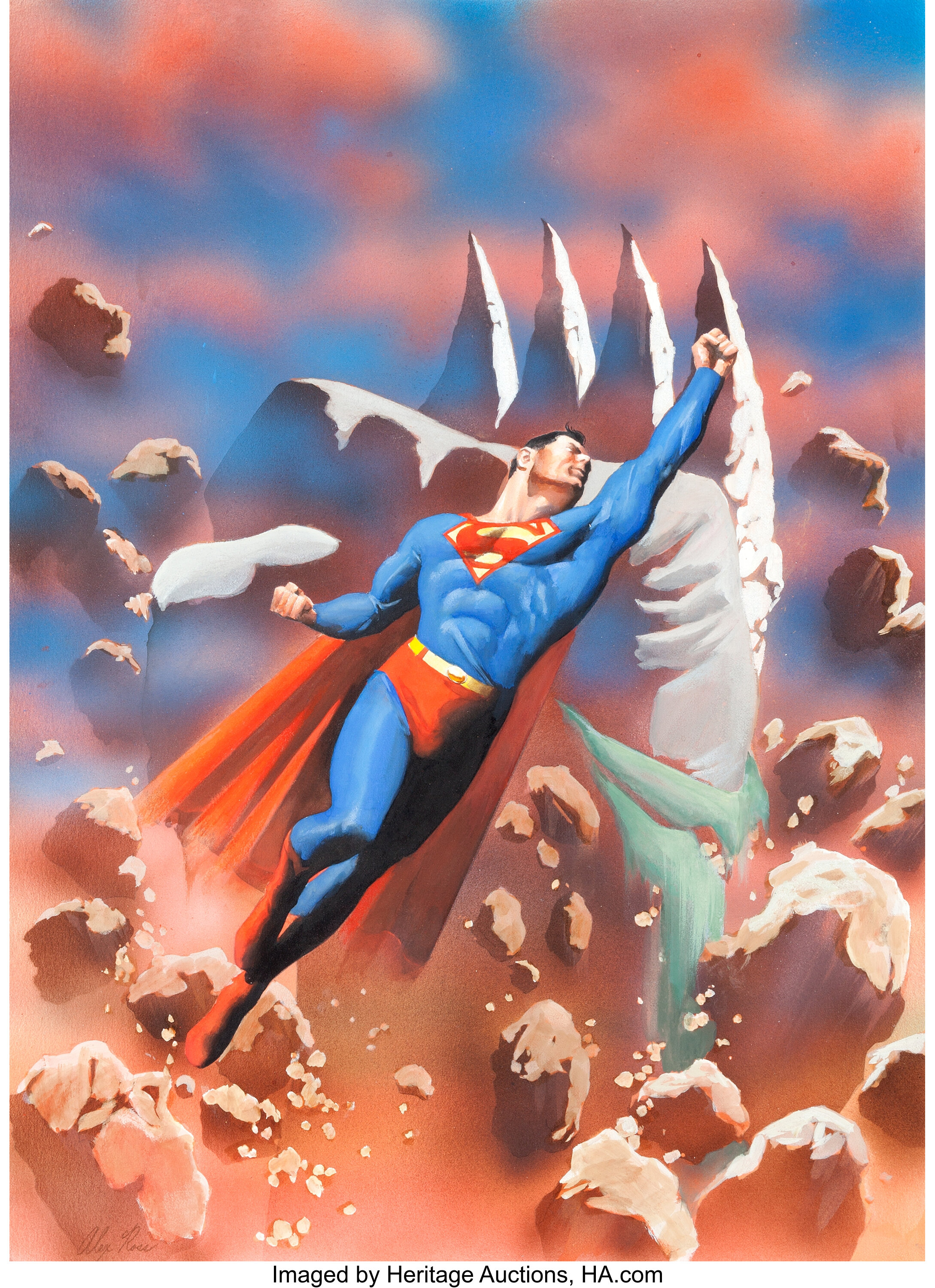 Alex Ross Superman: Doomsday and Beyond Book Cover Painting | Lot #92180 |  Heritage Auctions