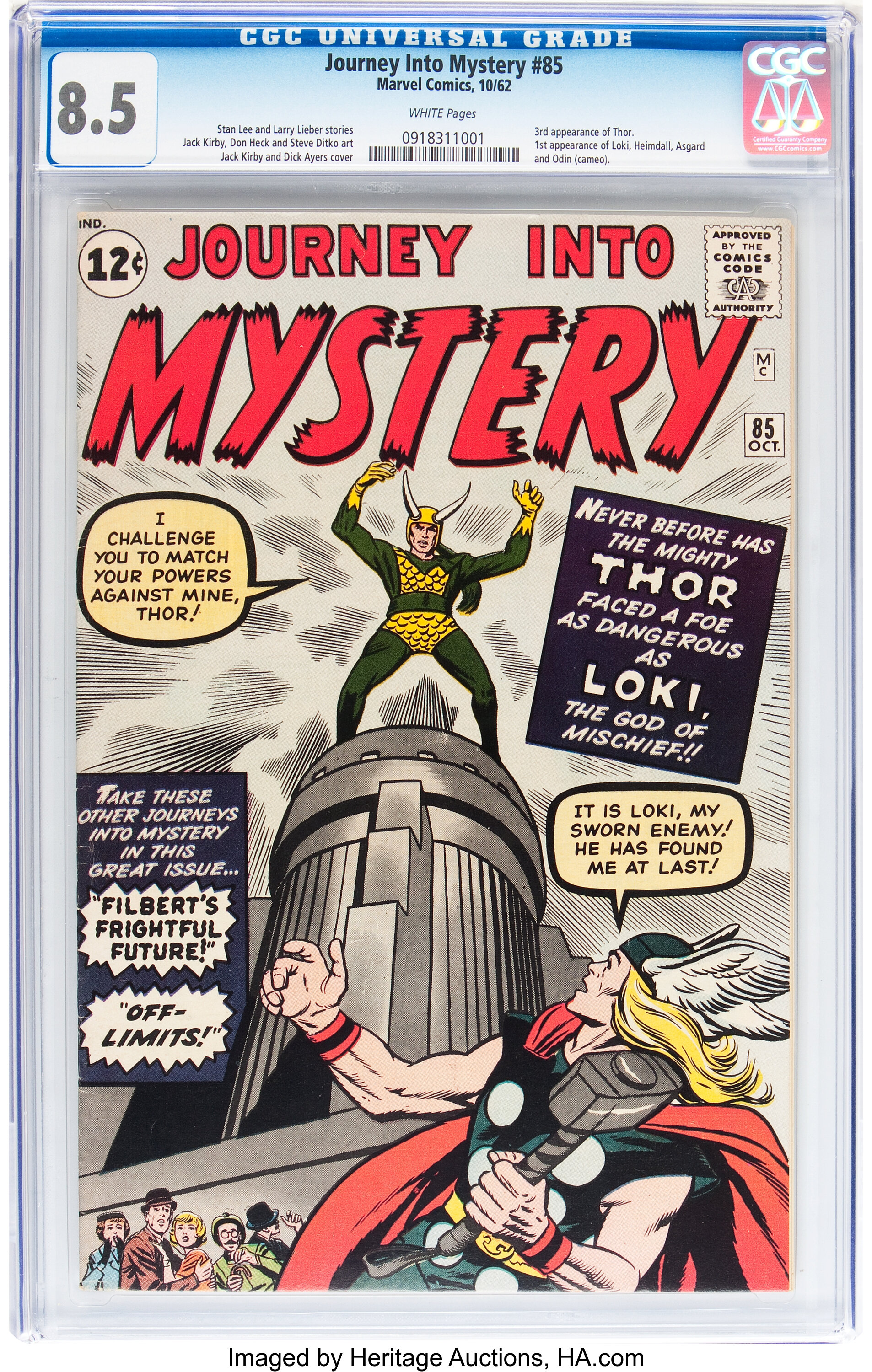 Journey Into Mystery #85 (Marvel, 1962) CGC VF+ 8.5 White pages