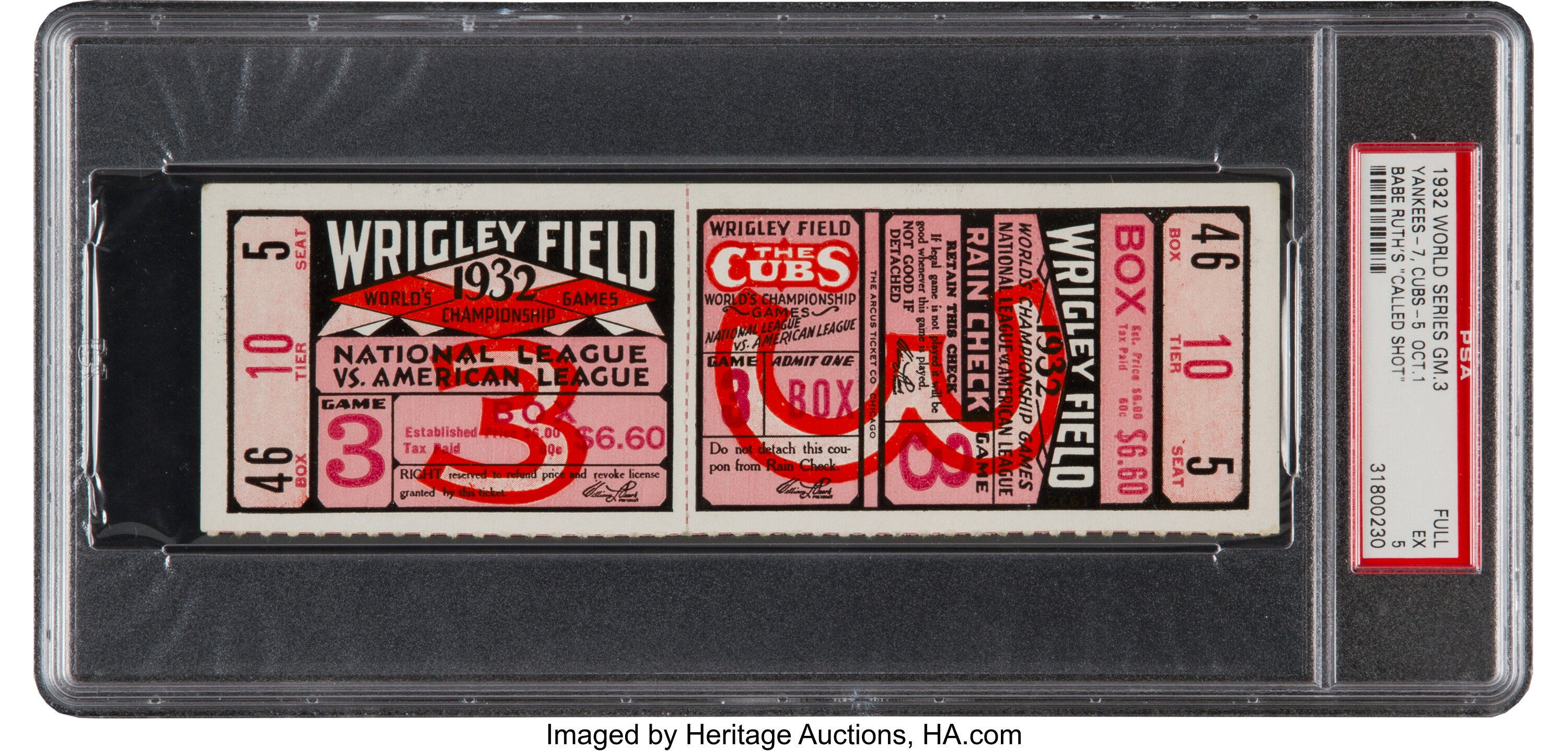 Lot Detail - 1932 WORLD SERIES GAME 3 FULL UNUSED TICKET (BABE RUTH'S  CALLED SHOT)