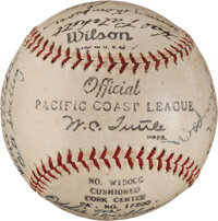 1937 PCL Champion San Diego Padres Team Signed Baseball (15