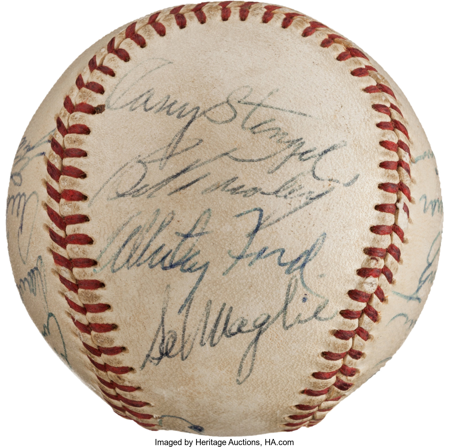 1958 New York Yankees Team Signed Baseball.  Baseball, Lot #82744