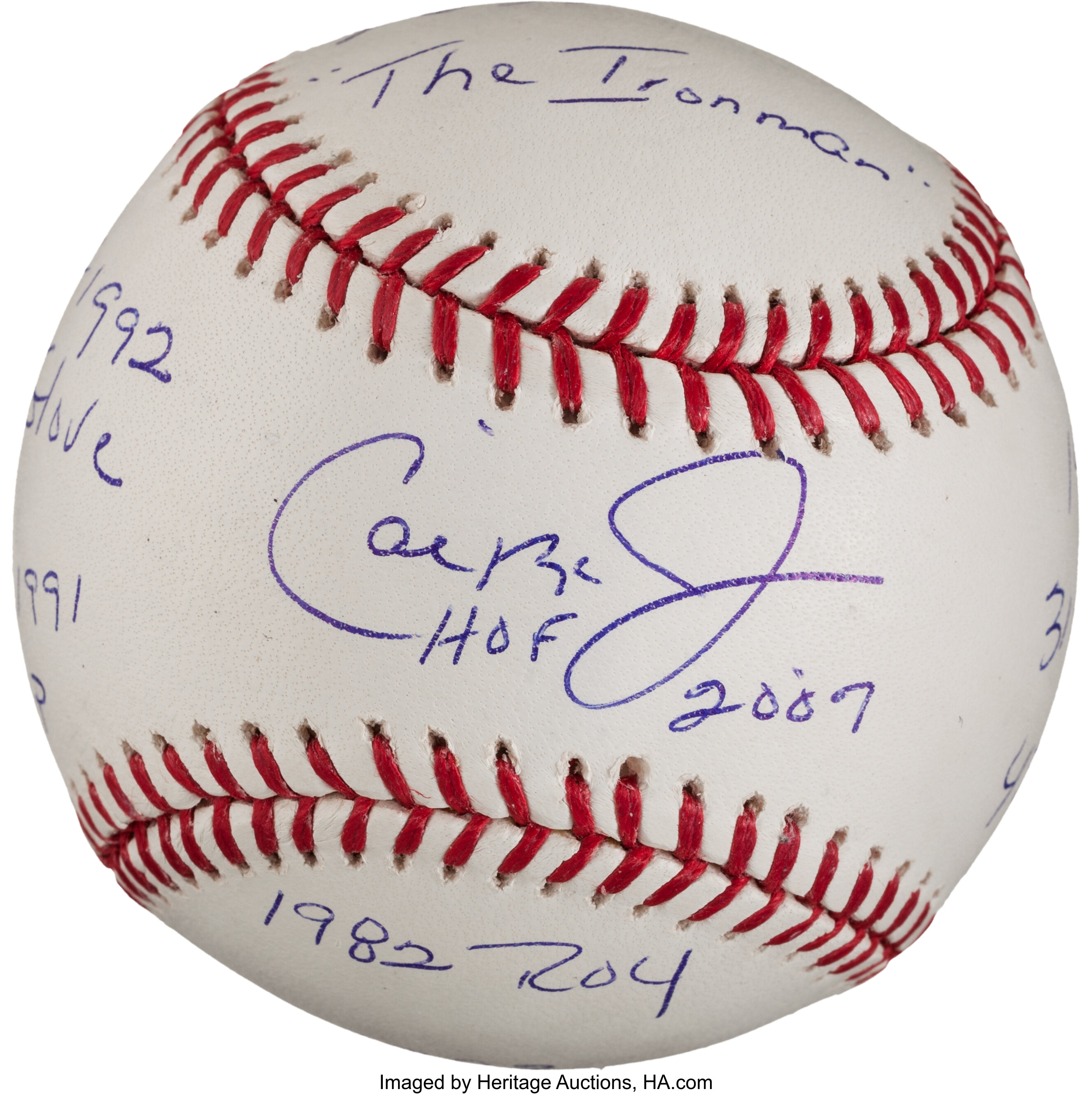 Cal Ripken Jr. Autographed Signed 1983 World Series Baseball MLB Holo