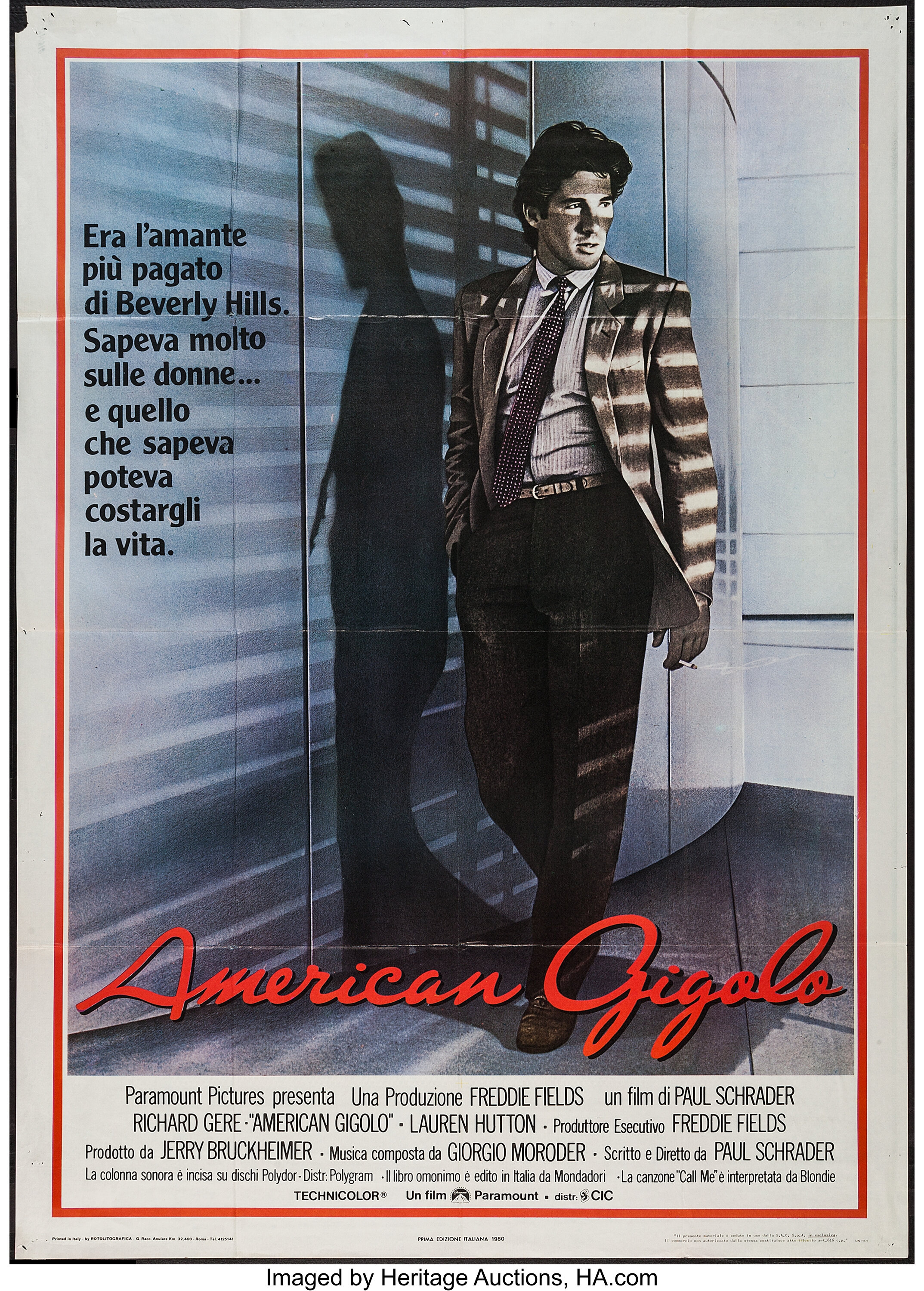 American Gigolo Paramount 1980 Italian 2 Foglio 38 5 X Lot 526 Heritage Auctions