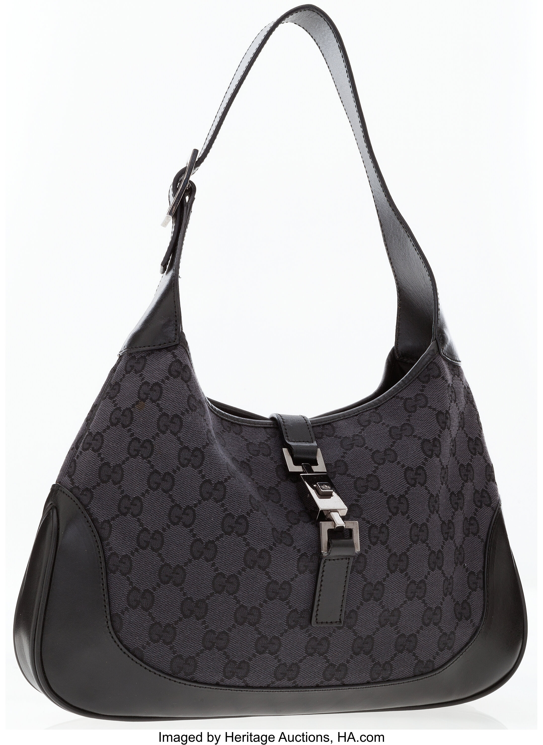 Gucci Black Monogram Canvas Jackie O Shoulder Bag . ... Luxury | Lot #78059  | Heritage Auctions