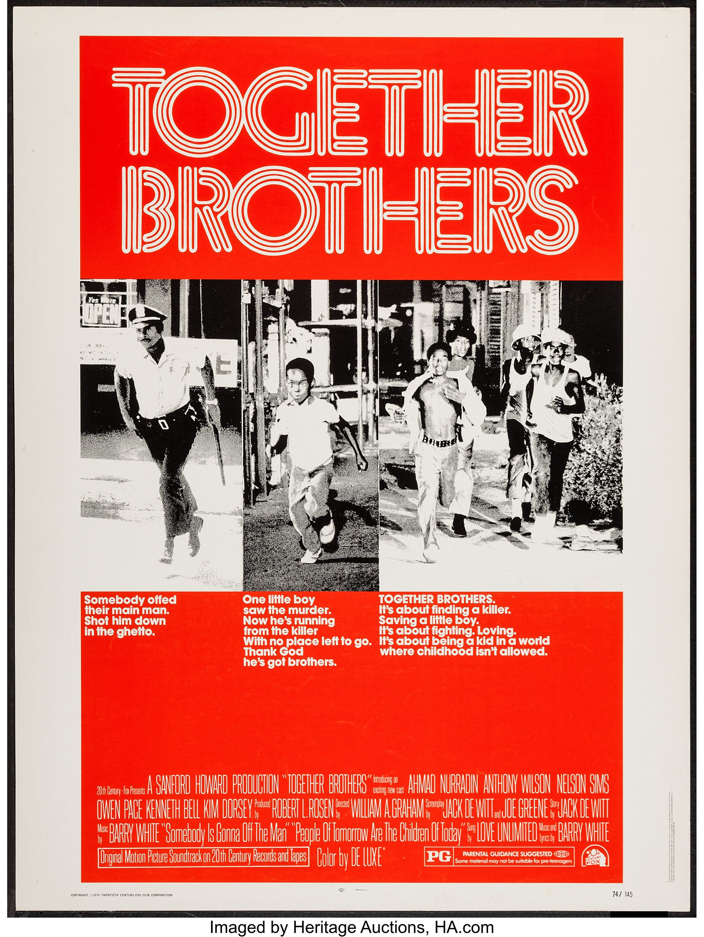 Together Brothers 20th Century Fox 1974 Poster 30 X 40
