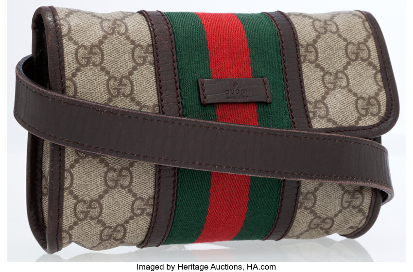 Sold at Auction: Gucci Monogram Leather Belt