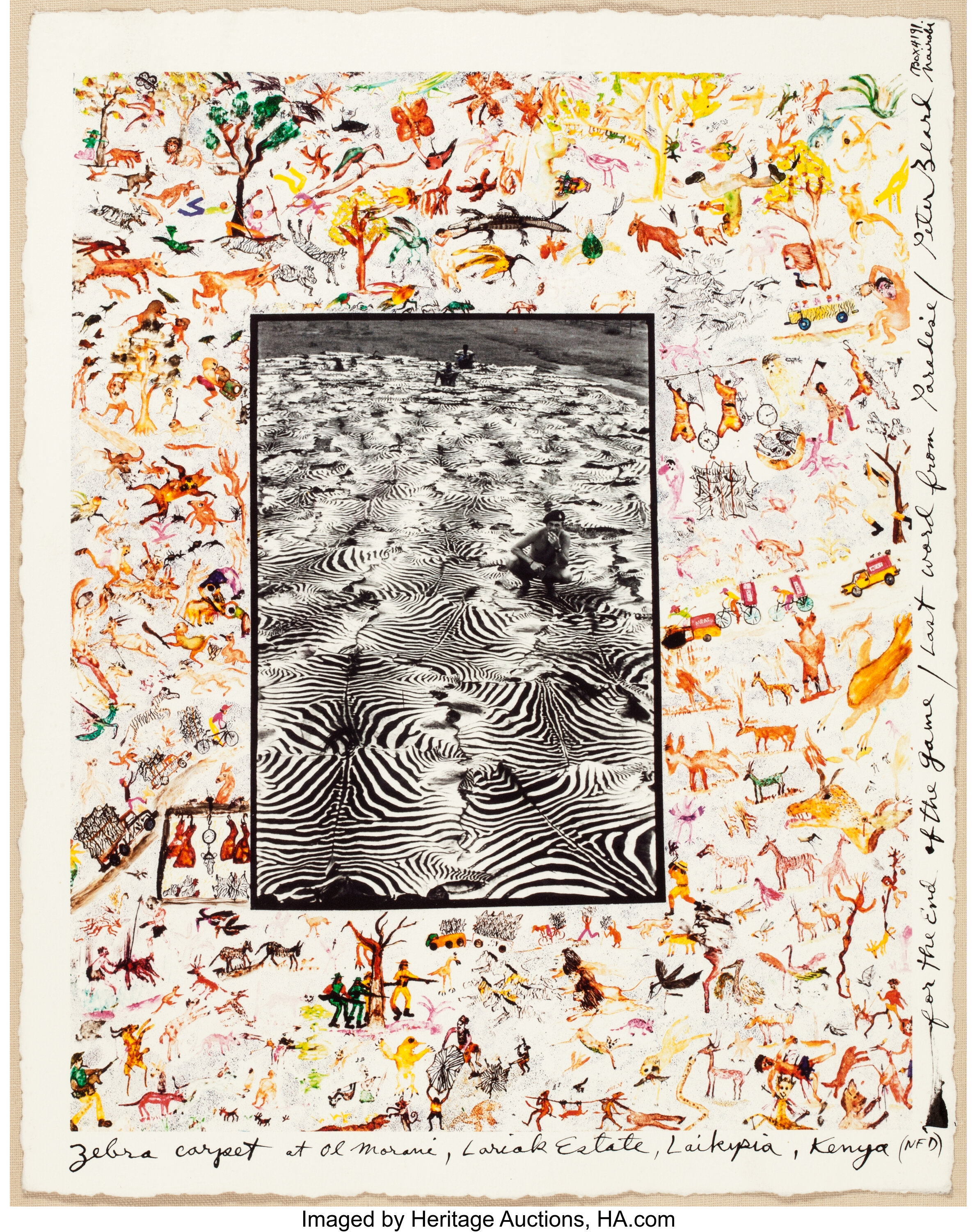 Peter Beard American B 1938 Zebra Carpet Ol Morani Lariak Lot Heritage Auctions