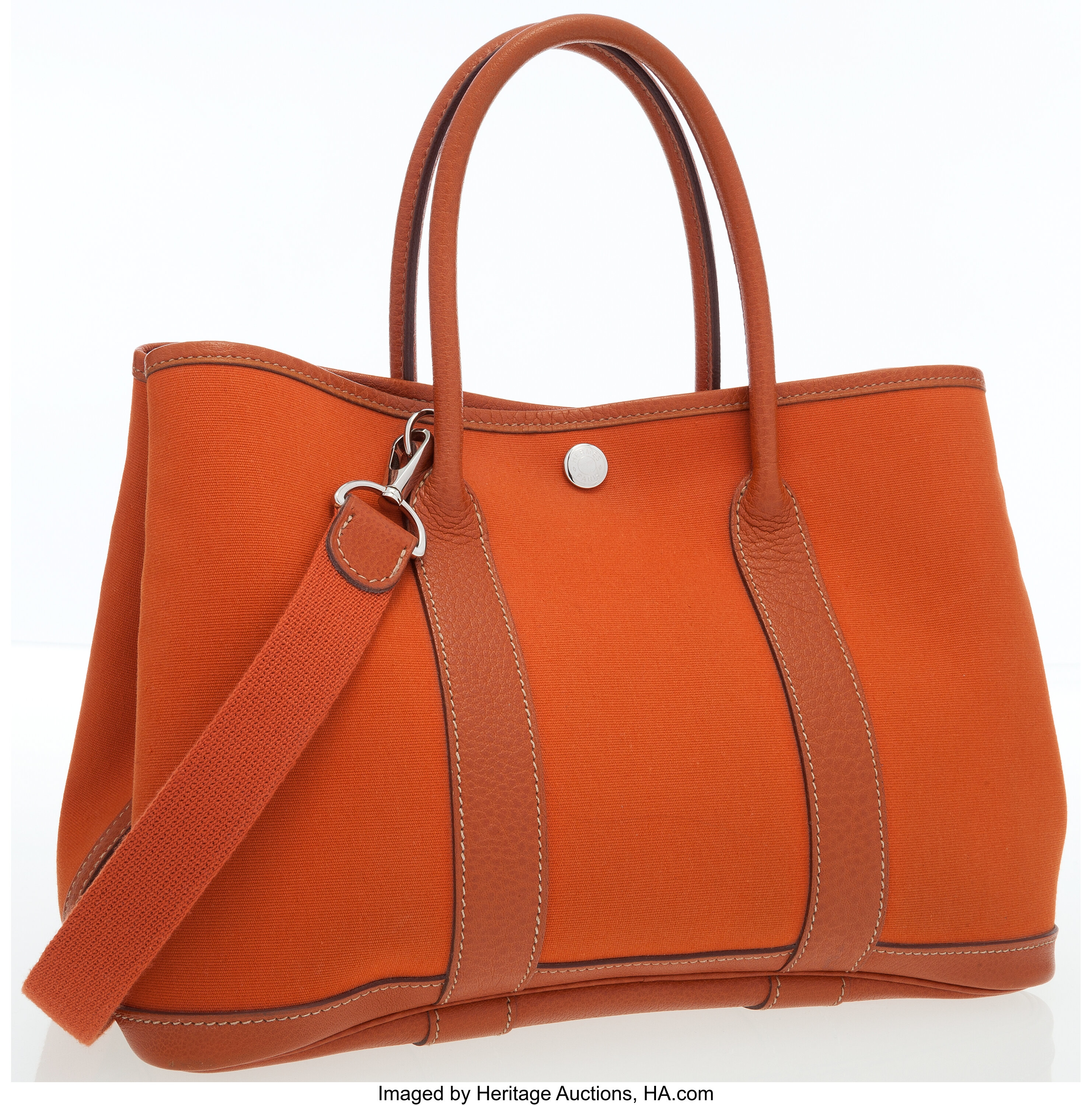 Hermes Brown Canvas and Leather Garden Party TPM Bag Hermes