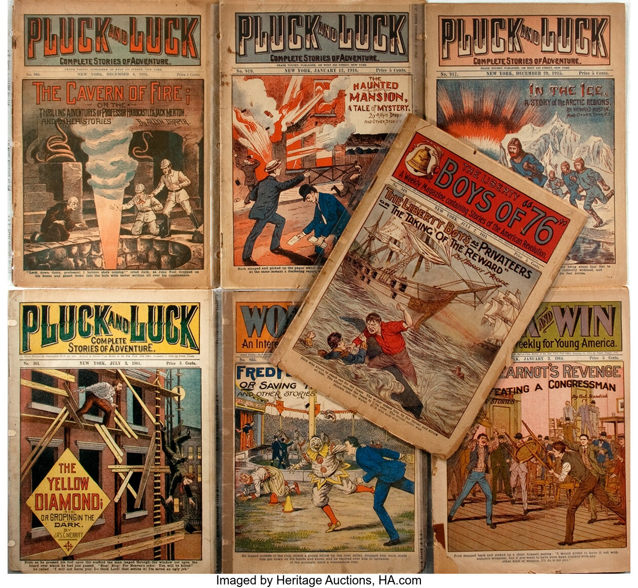 Group of Seven Young Boys' Early 20th Century Adventure Magazines. | Lot  #90209 | Heritage Auctions