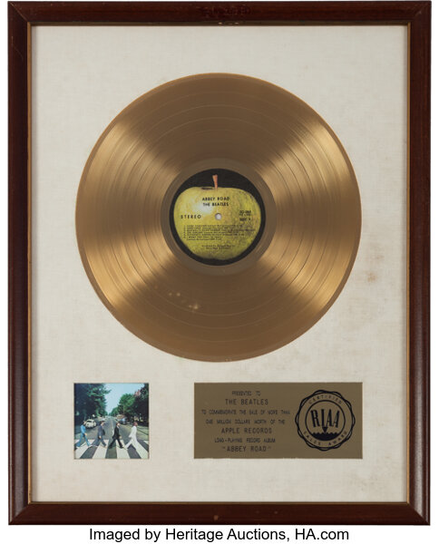 Beatles - Abbey Road Gold LP Record Record Signature Display