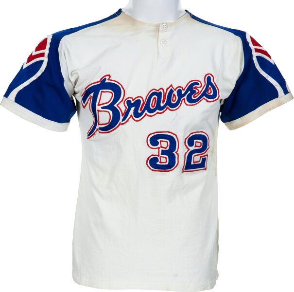 1973 Hank Aaron Game Worn Atlanta Braves Jersey, Photo Matched