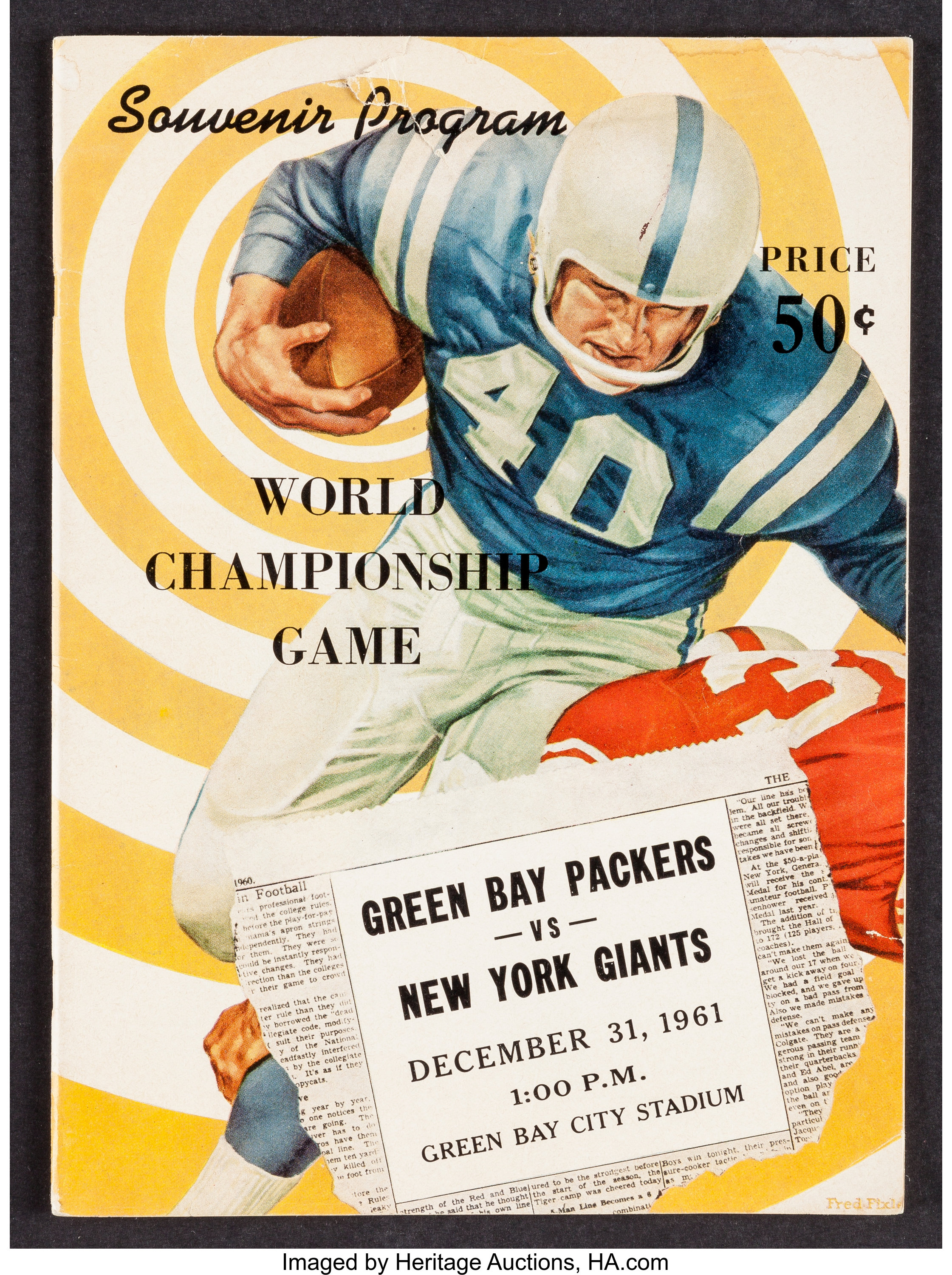 1961 NFL Championship Green Bay Packers vs. New York Giants