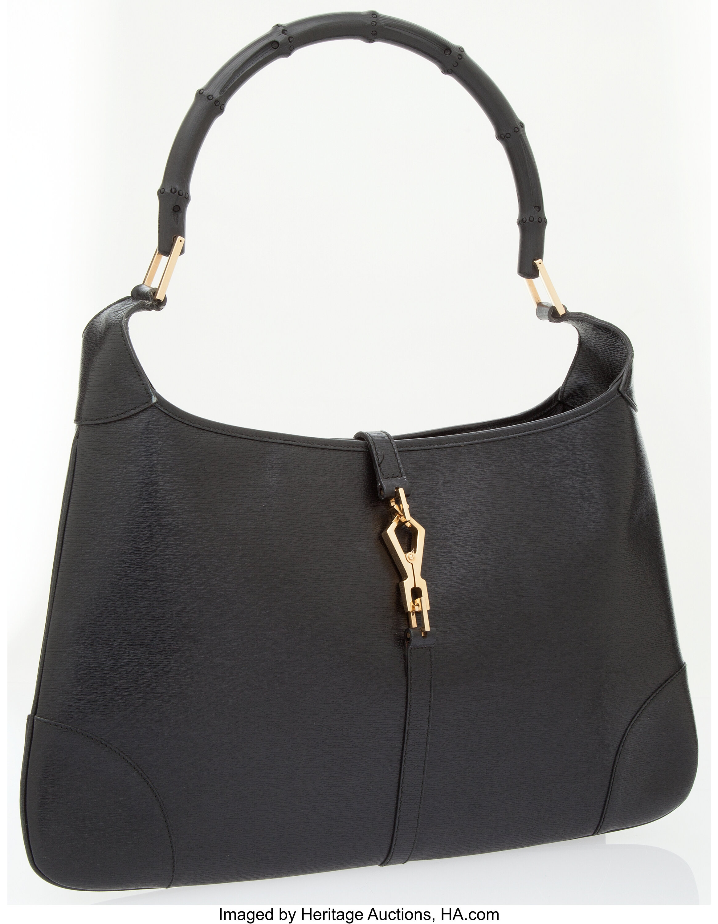 Gucci Black Leather Croisette Chain Bamboo Bag - Ann's Fabulous Closeouts