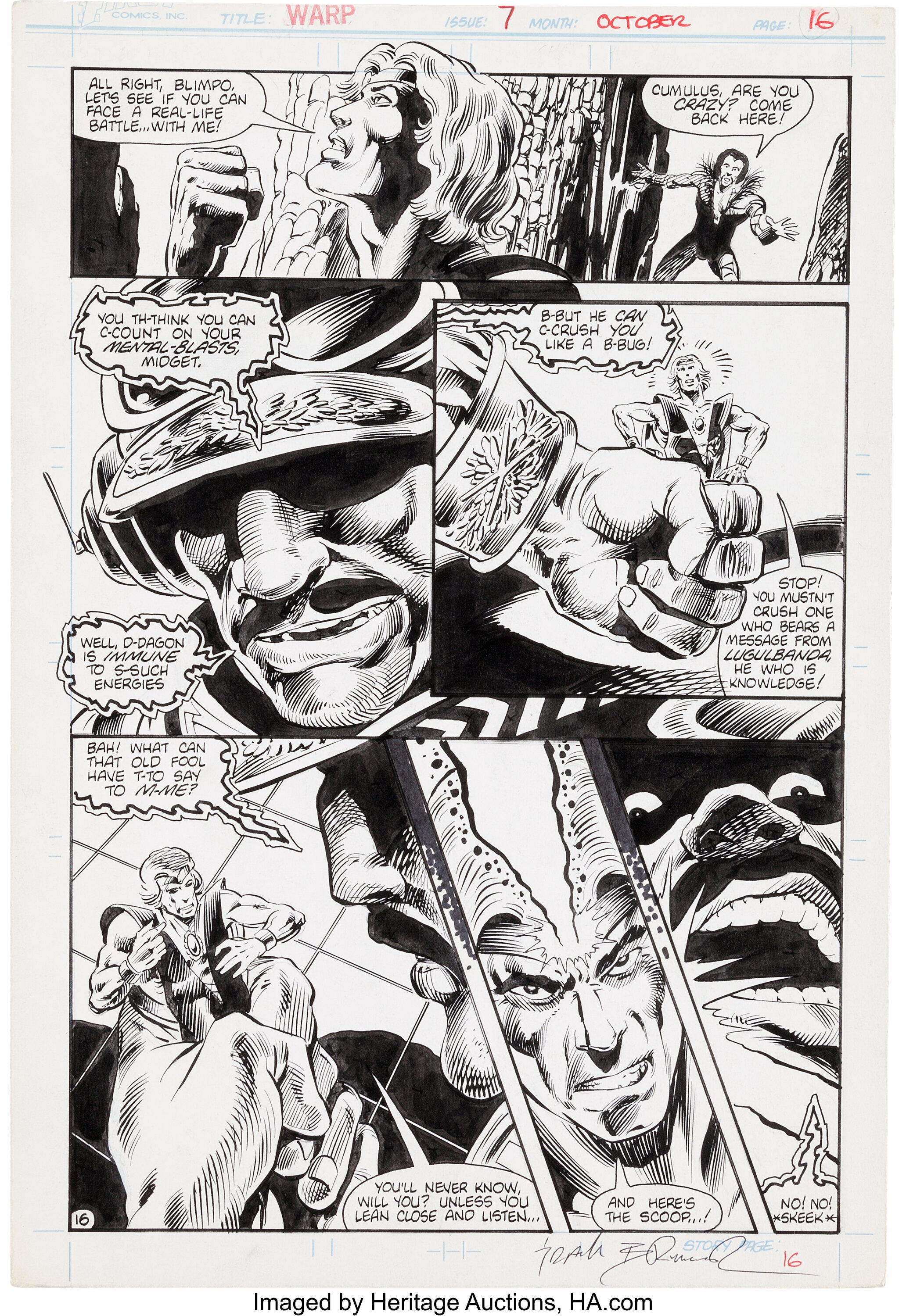 Frank Brunner and Mike Gustovich Warp #7 Page 16 Original Art | Lot ...