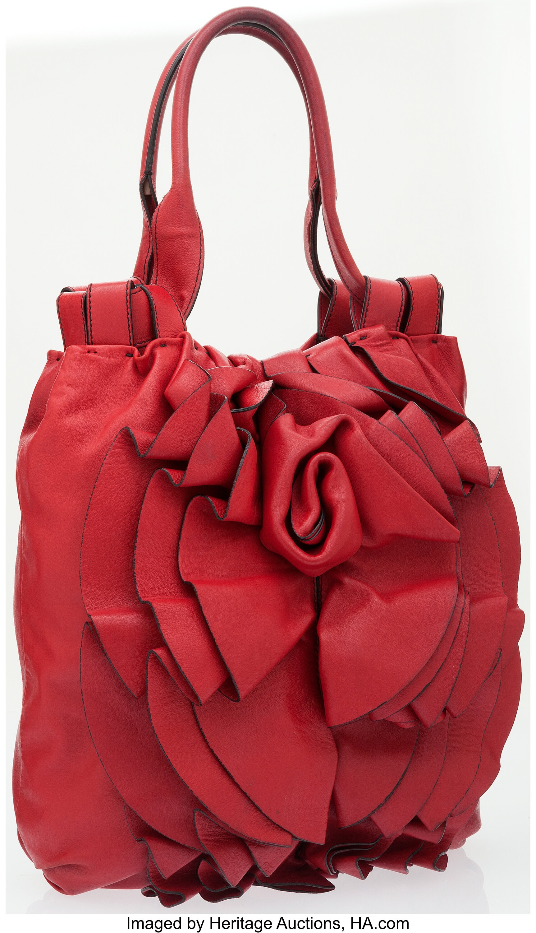 Valentino Red Napa Leather Rose Shoulder Bag. ... Luxury | Lot #76050 | Heritage Auctions