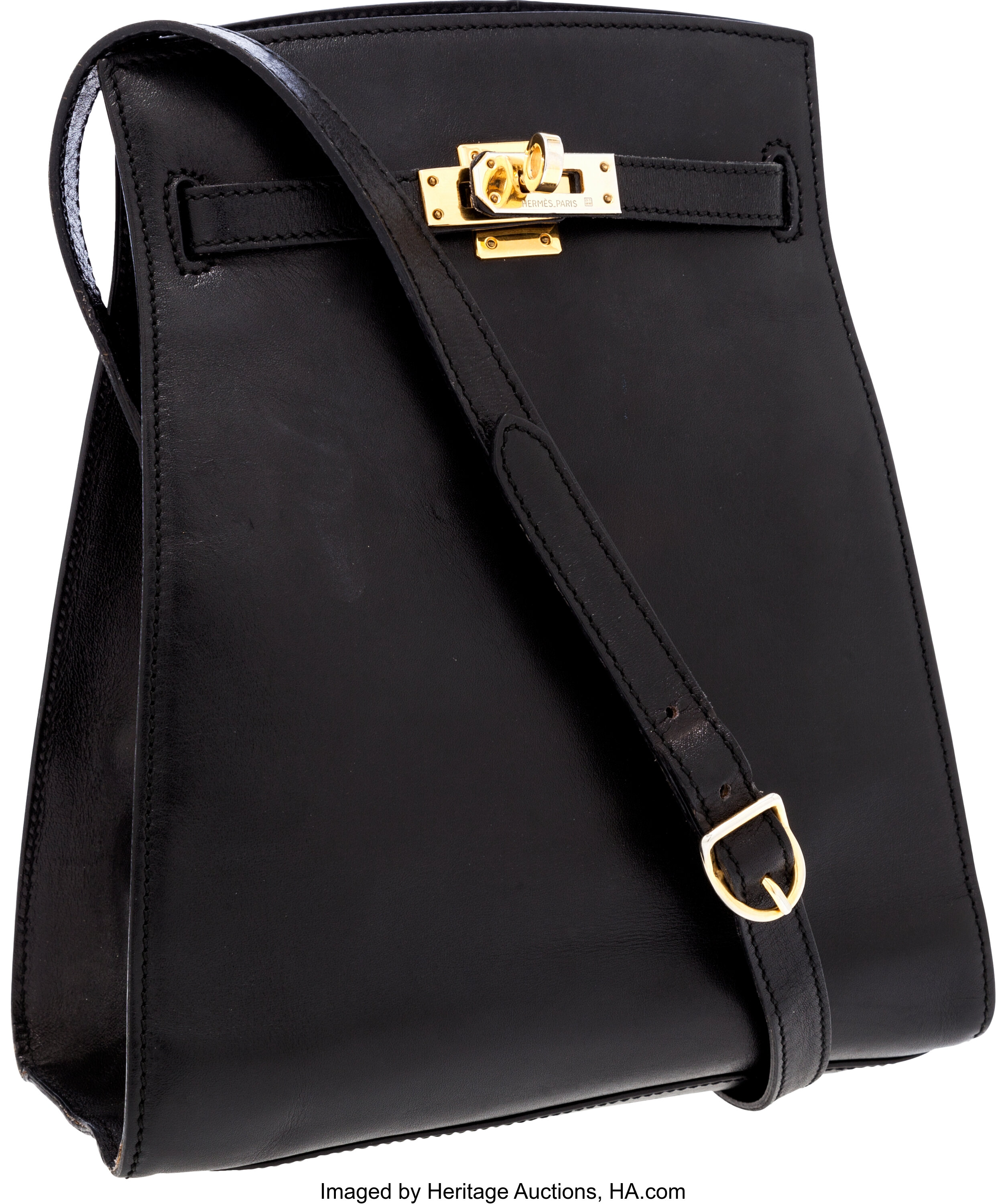 HERMES PARIS Kelly sport' bag in black box calf, inner…