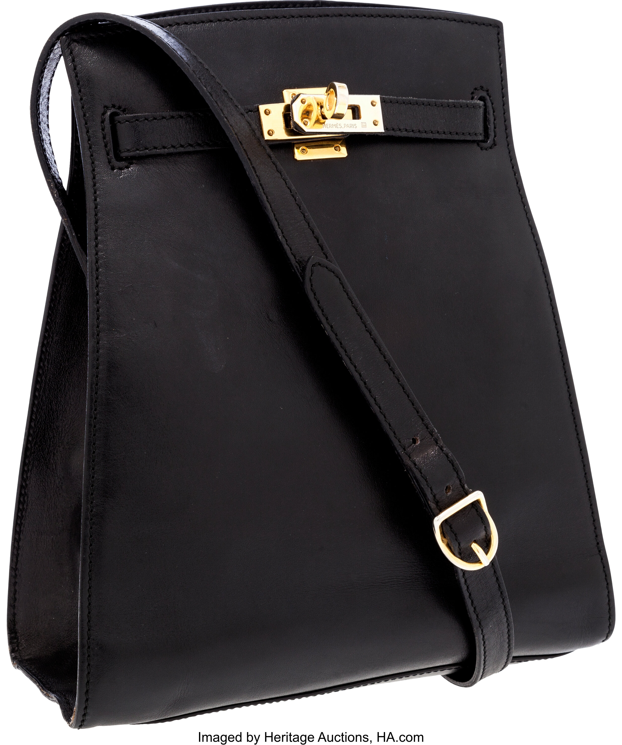 HERMES Kelly Sports Size GM Box Calf Leather Black