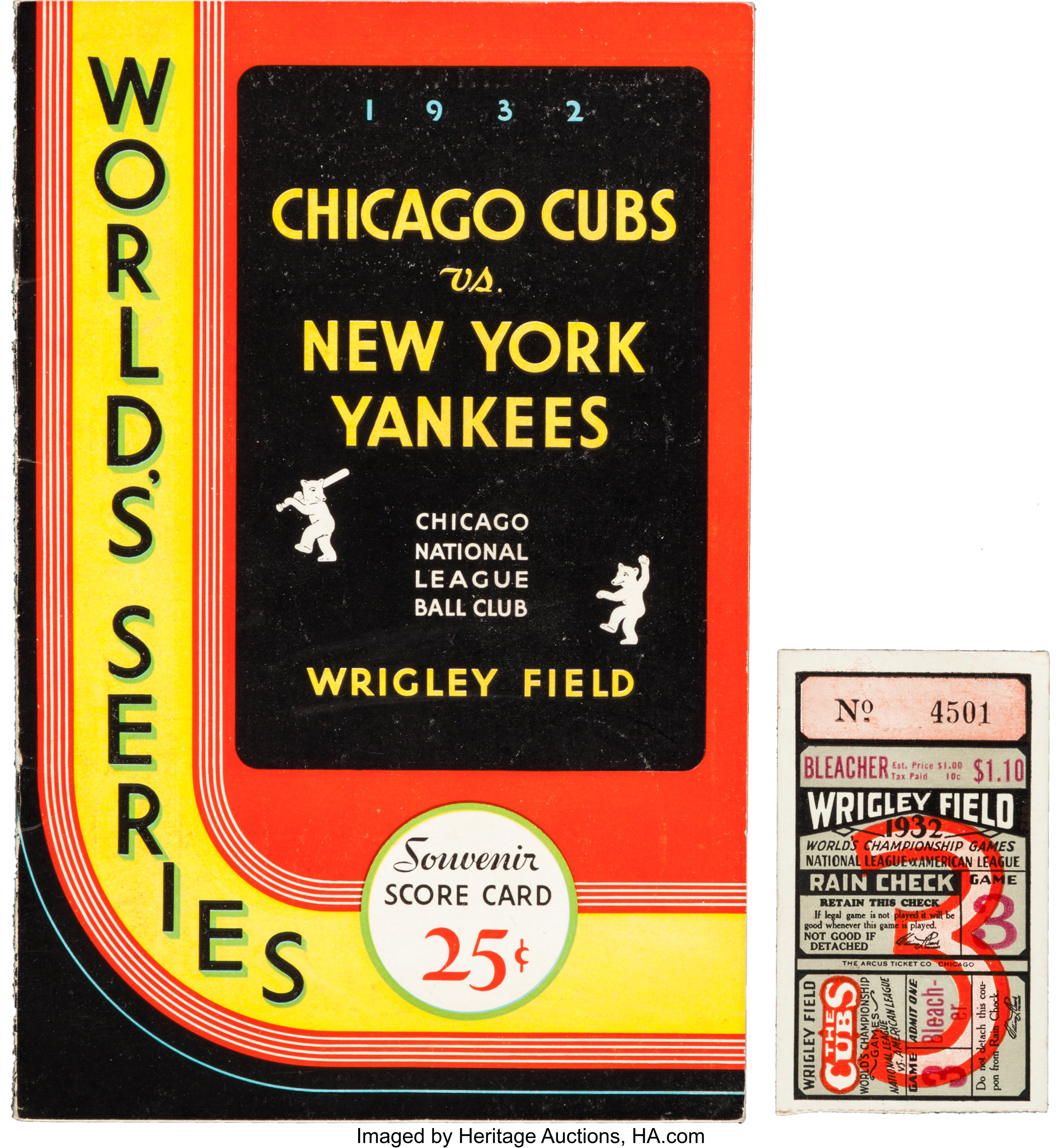 Vintage 1932 World Series Poster New York Yankees Chicago Cubs Wrigley  Original?