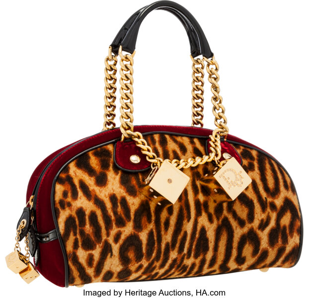 Leopard Pattern Handbag Purse, Fashion Leather Boston Bag, Women's