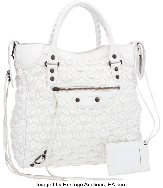 Luxury handbag - White leather tote bag Balenciaga