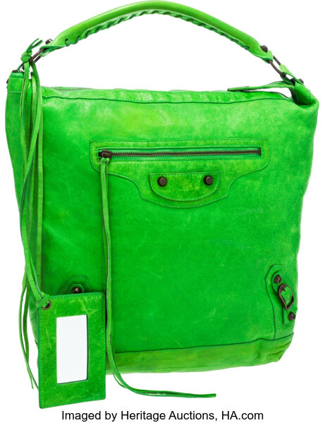 muskel Autonomi blomst Balenciaga Apple Green Antiqued Leather Classic Day Motorcycle Bag. | Lot  #56672 | Heritage Auctions