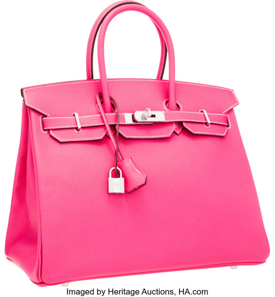 Hermes Birkin Bag, Rose Tyrien Pink, 35cm, Epsom with palladium