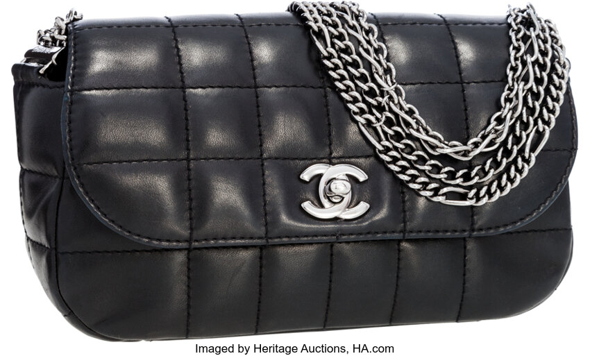 Chanel Black Quilted Lambskin Leather Multi-Chain Flap Bag . , Lot  #56251
