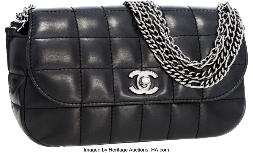 Extravagant High Quality Black Leather Bag / Asymmetrical Chain