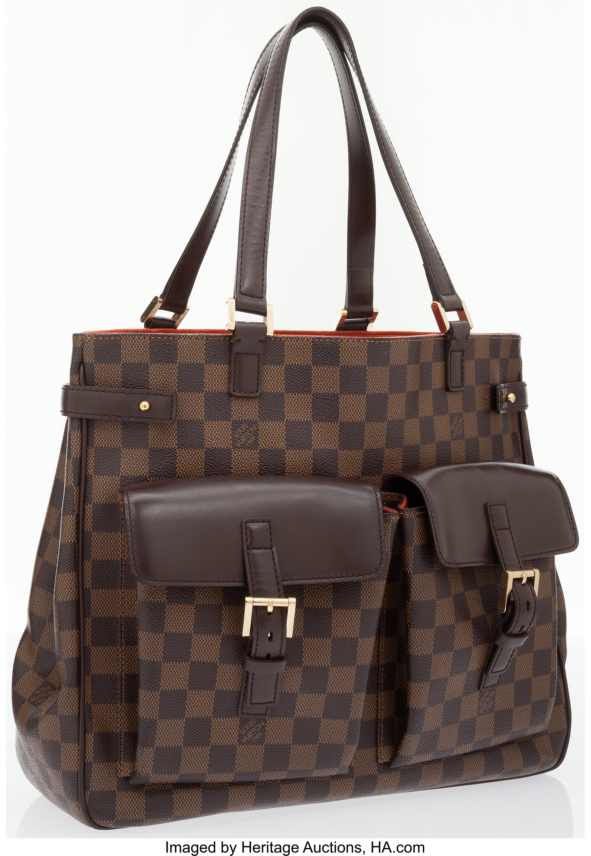 Sold at Auction: LOUIS VUITTON 'UZES' DAMIER EBENE CANVAS TOTE BAG