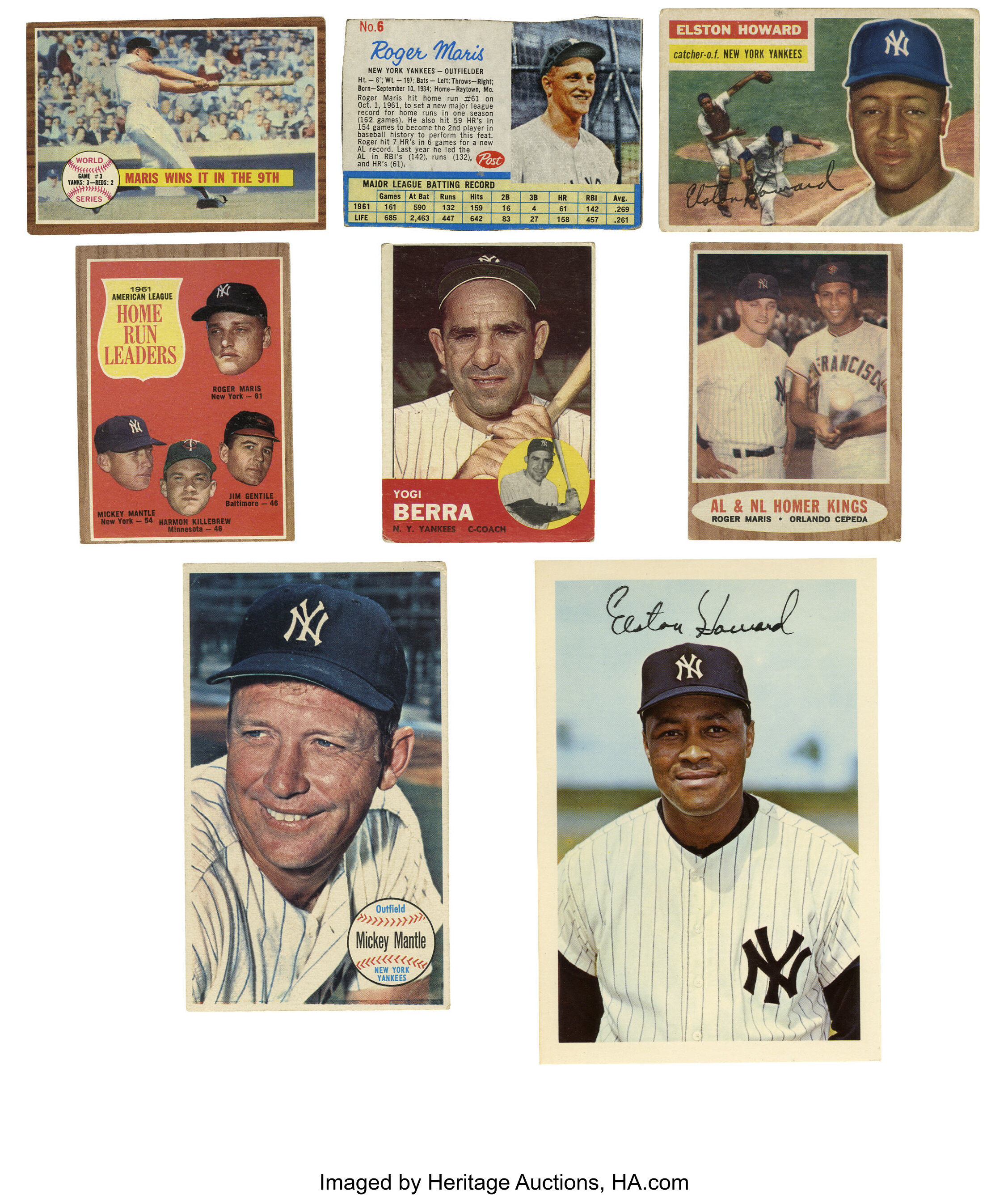 Roger Maris Mickey Mantle And Elston Howard In New York Yankees T