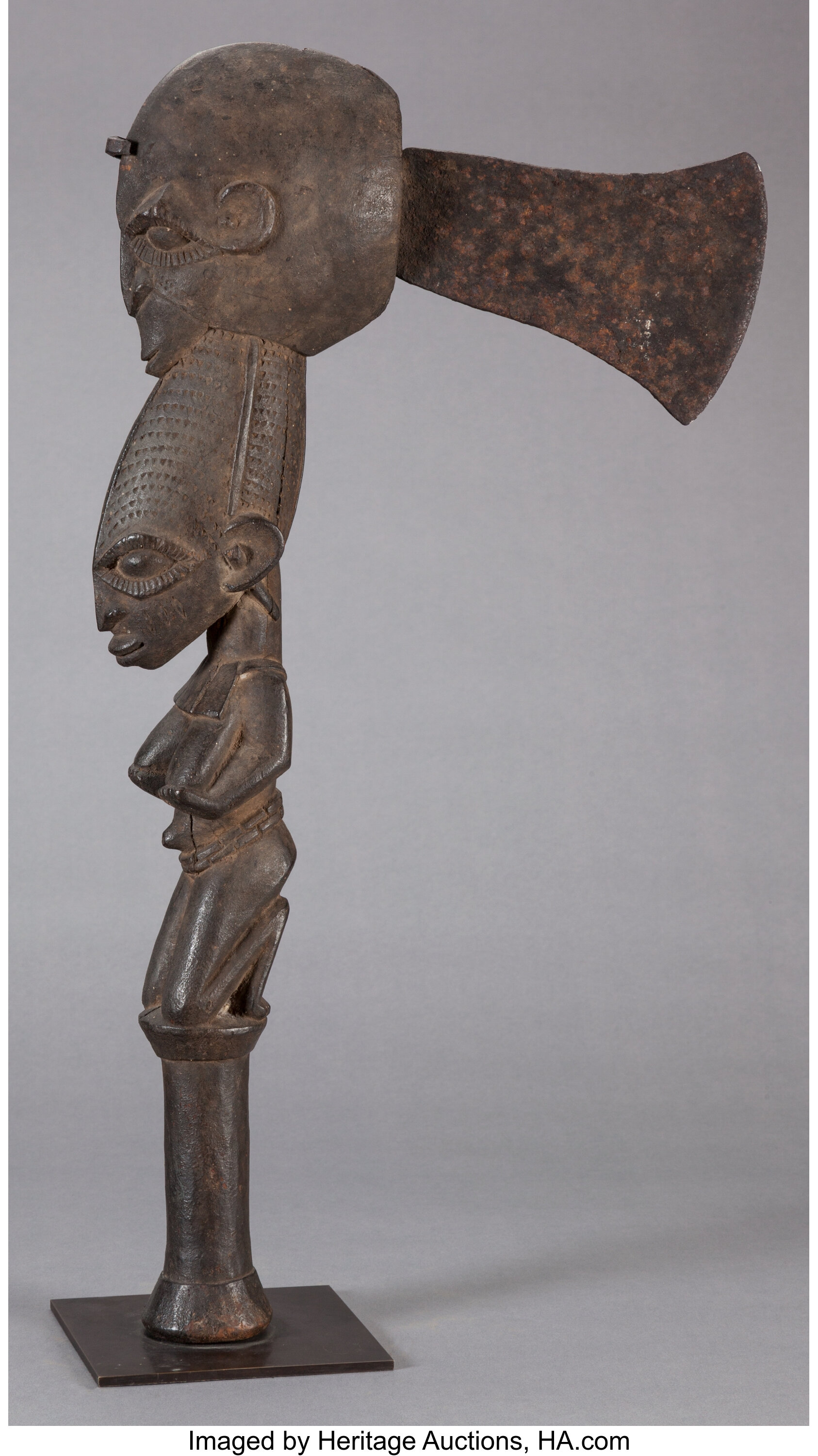 Yoruba ritual spear, Nigeria Wood, metal H. 135 cm The …