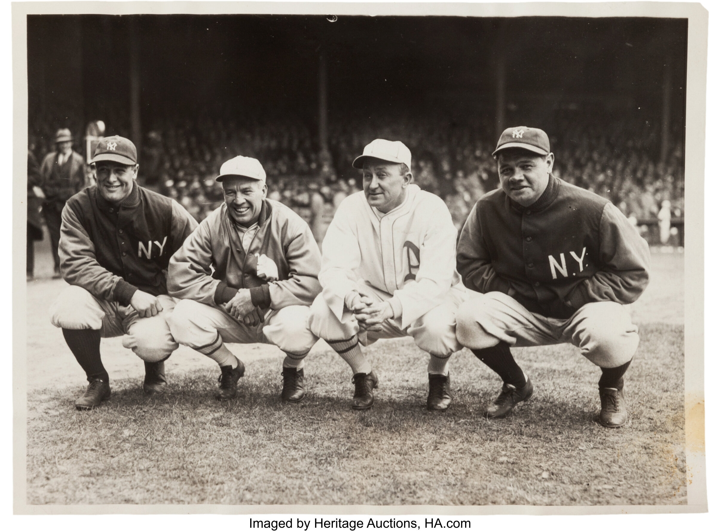 Babe Ruth Ty Cobb Tris Speaker Old Timers 1947 Baseball Publication 4X5  Picture