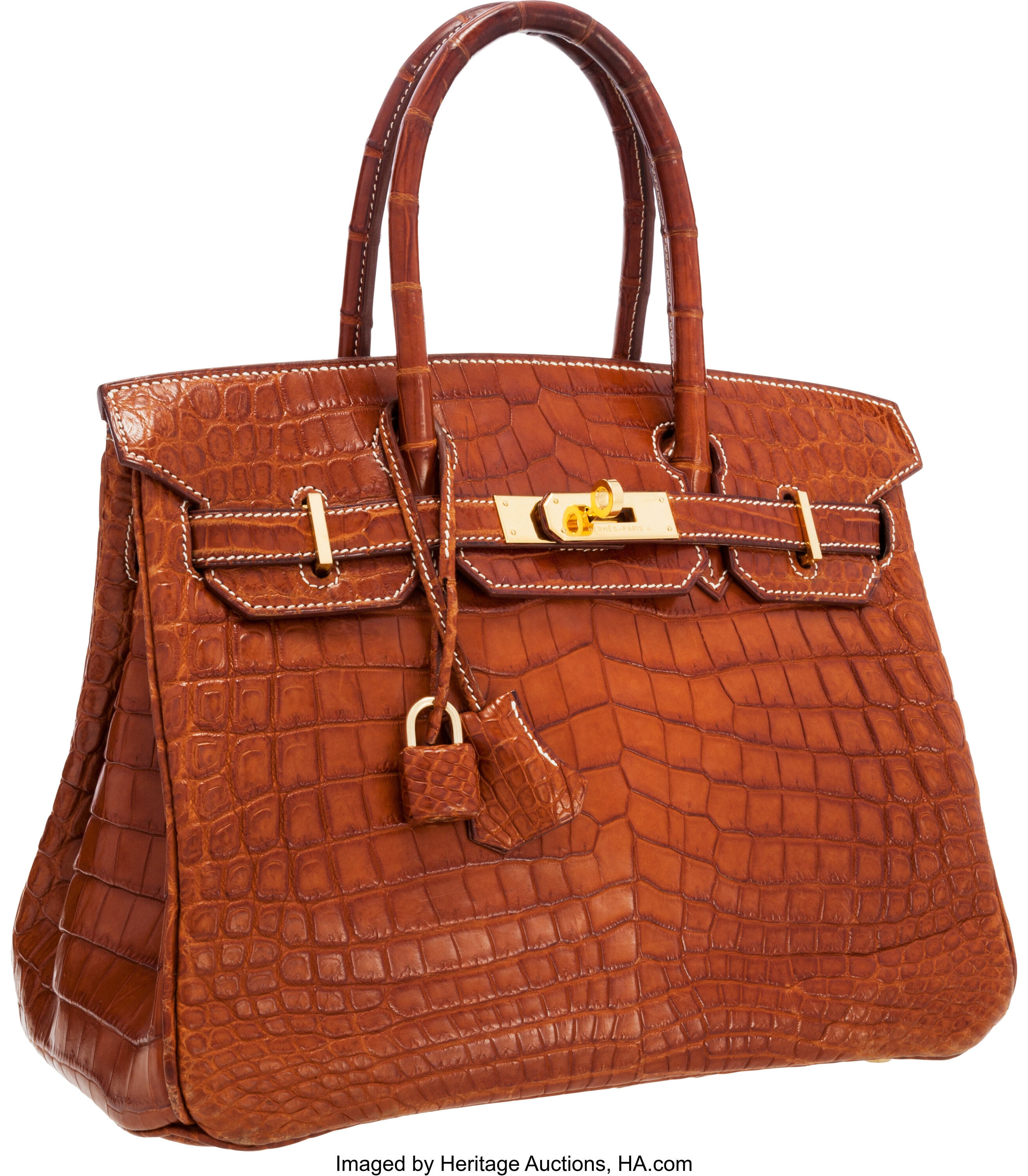 Replica Hermes Birkin 25cm Bag In Gold Embossed Crocodile Leather