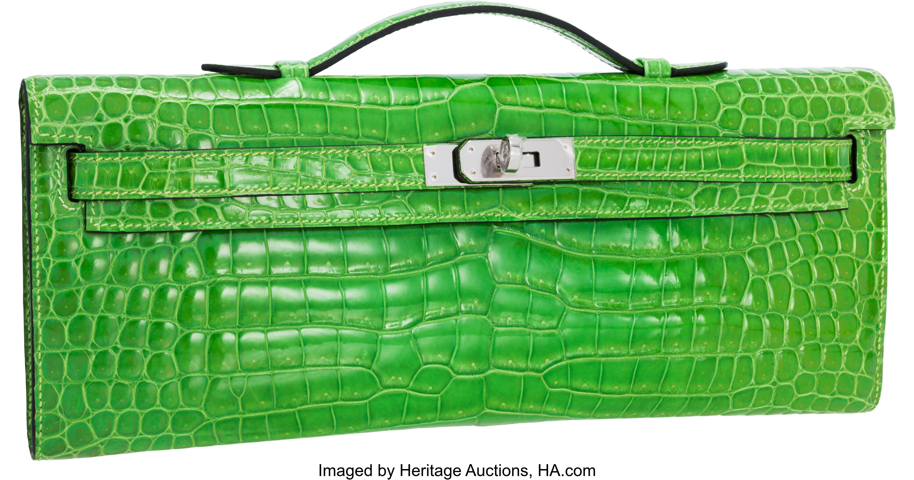 Sold at Auction: Hermes Vert Anis Togo Kelly 32