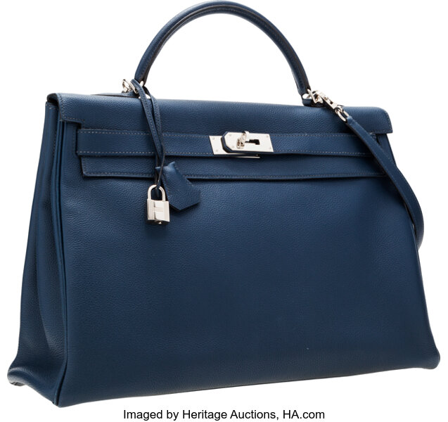 Hermes Kelly Pocket Bag Strap Blue De Malte Palladium Hardware PM in 2023