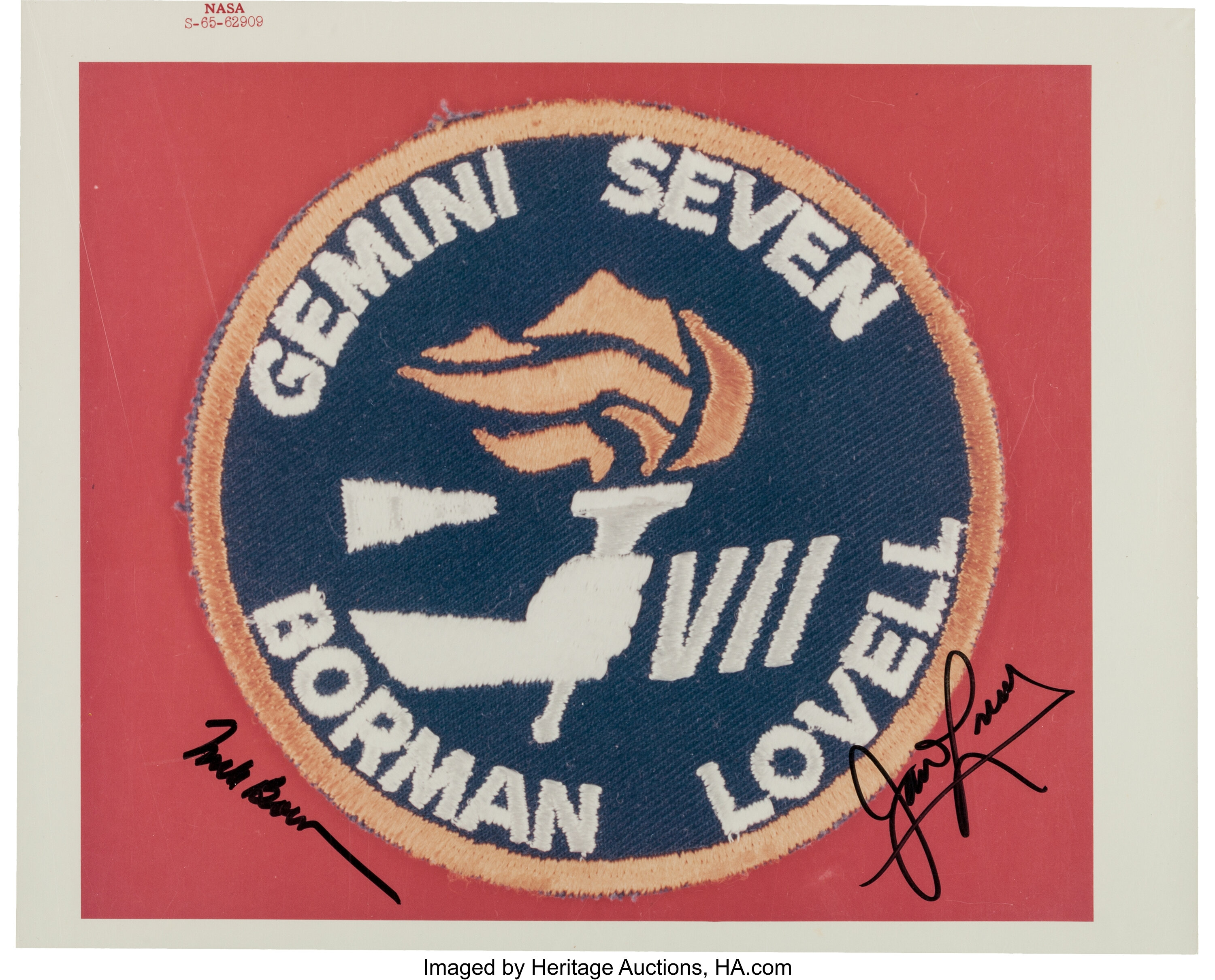 Gemini 7 Crew Signed Original Nasa Red Number Color Photo Lot Heritage Auctions