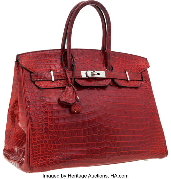 Sold at Auction: Hermes Rouge Garance Red Birkin Bag 35 cm Purse Handbag w/  Box