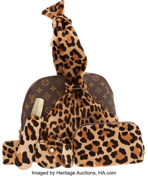 Sold at Auction: Louis Vuitton leopard print monogram handbag