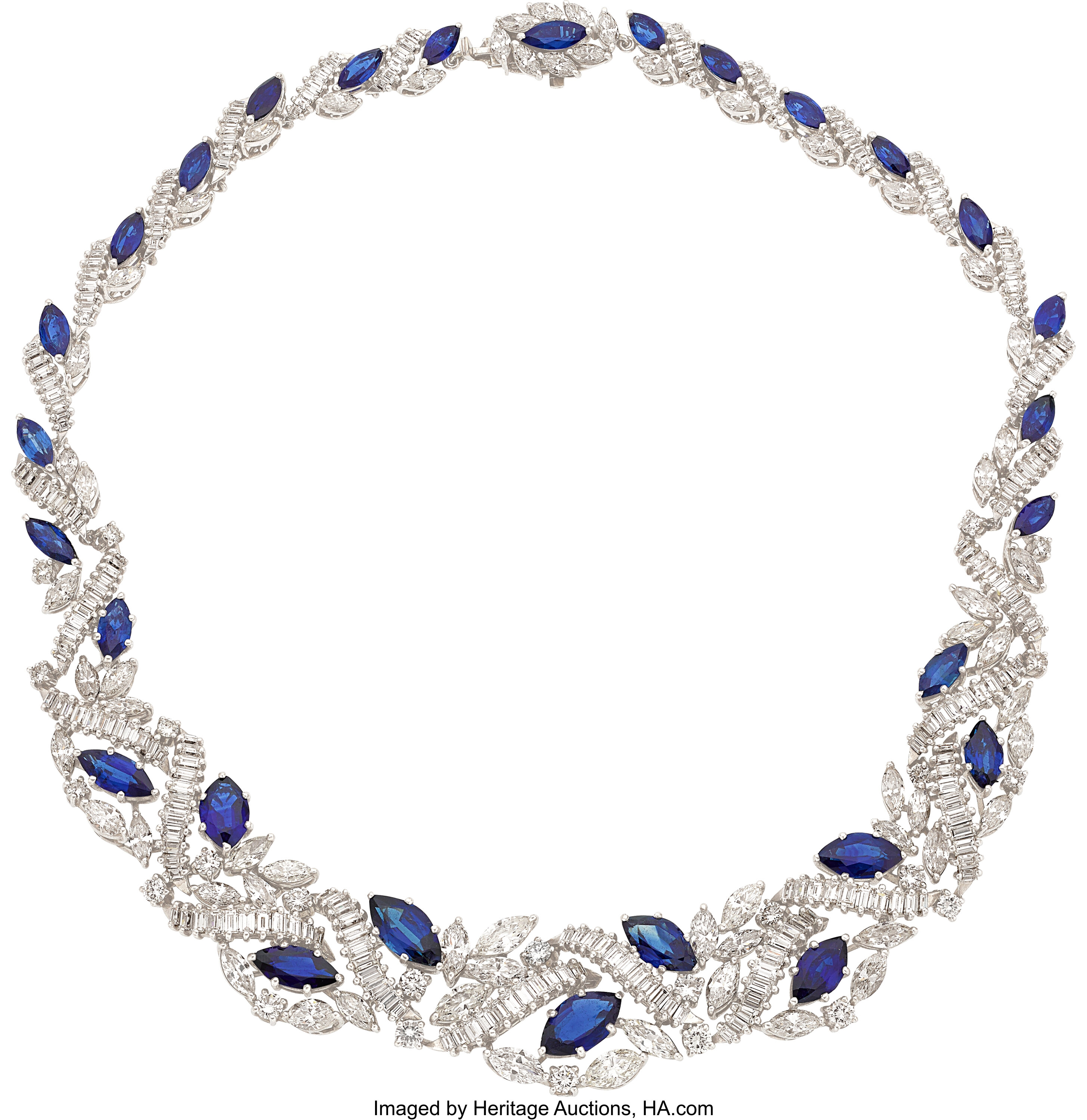 Sapphire, Diamond, Platinum Necklace. ... Estate Jewelry Necklaces ...